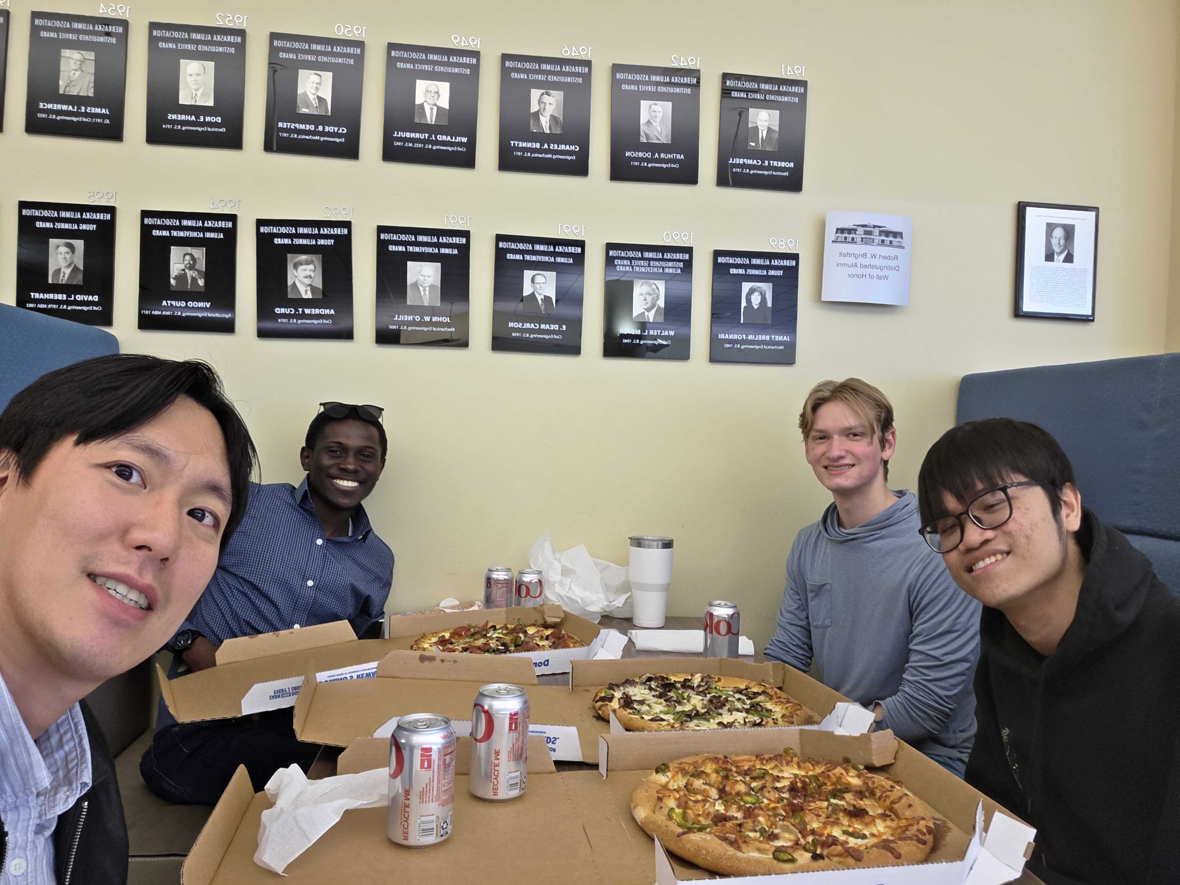 First group lunch end of semester celebration, May 2026